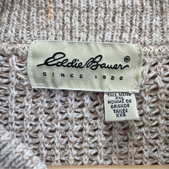 EDDIE BAUER THICK AND WARM COTTON SWEATER IN CREAM - Picture 3 of 5